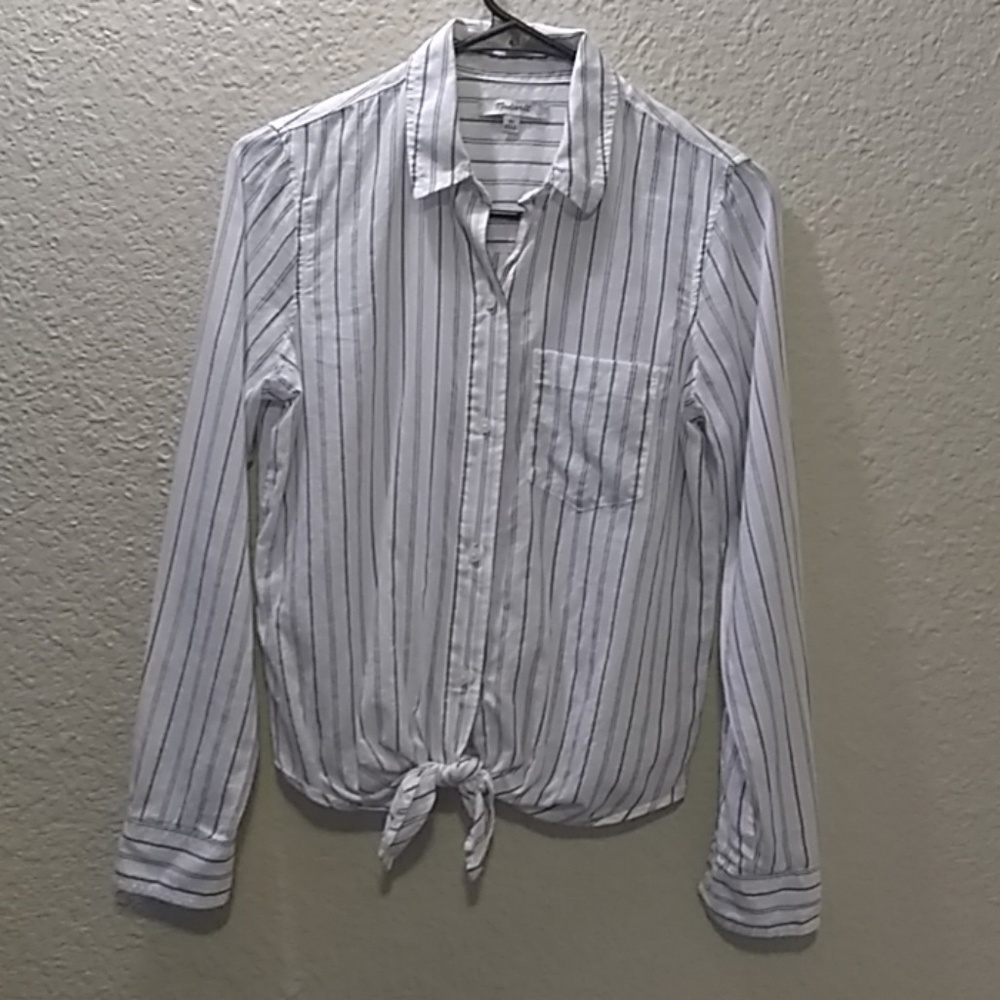Madewell button up & tie blouse size XS